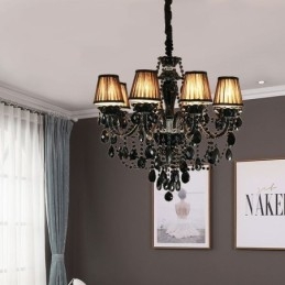 Ylellinen kristallikruunu eurooppalainen musta 10 valoa