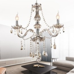 Crystal Chandelier eurooppalainen konjakkivärinen lasiriippuvalaisin
