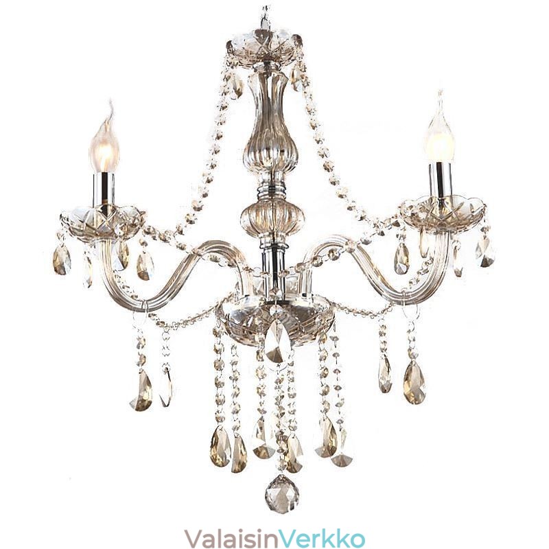 Crystal Chandelier eurooppalainen konjakkivärinen lasiriippuvalaisin