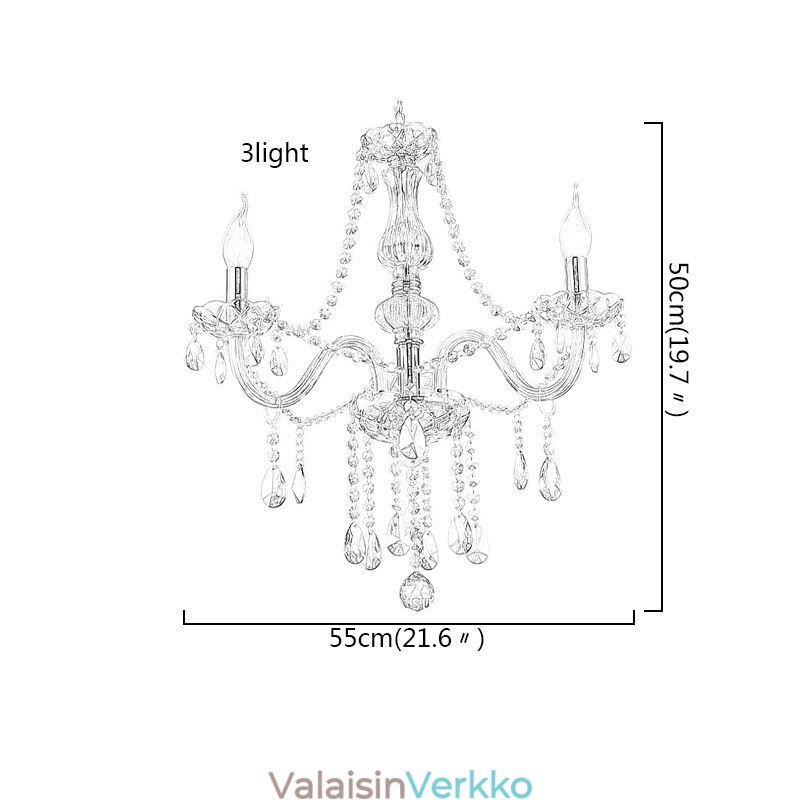 Crystal Chandelier eurooppalainen konjakkivärinen lasiriippuvalaisin