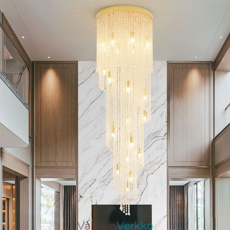 Moderni Crystal Kattokruunu Ylellinen portaikko Crystal kattovalaisin 19 valolla