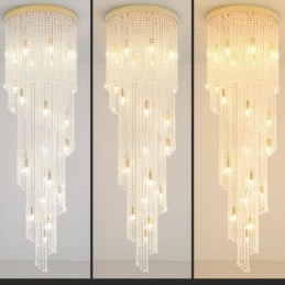 Moderni Crystal Kattokruunu Ylellinen portaikko Crystal kattovalaisin 19 valolla