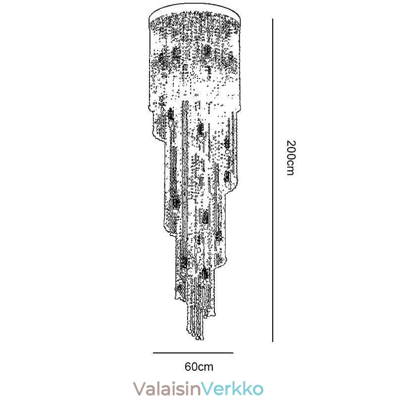 Moderni Crystal Kattokruunu Ylellinen portaikko Crystal kattovalaisin 19 valolla