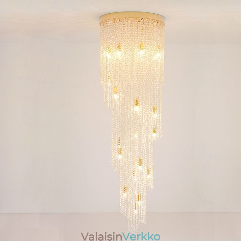 Moderni Crystal Kattokruunu Ylellinen portaikko Crystal kattovalaisin 19 valolla