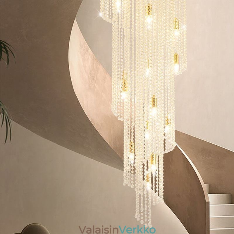 Moderni Crystal Kattokruunu Ylellinen portaikko Crystal kattovalaisin 19 valolla