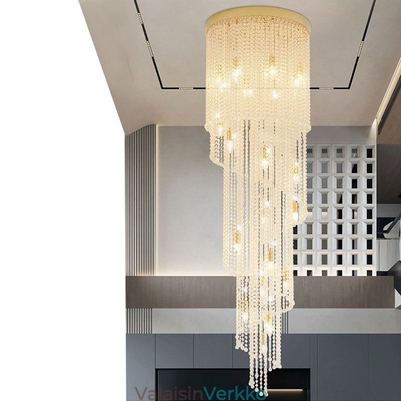 Moderni Crystal Kattokruunu Ylellinen portaikko Crystal kattovalaisin 19 valolla