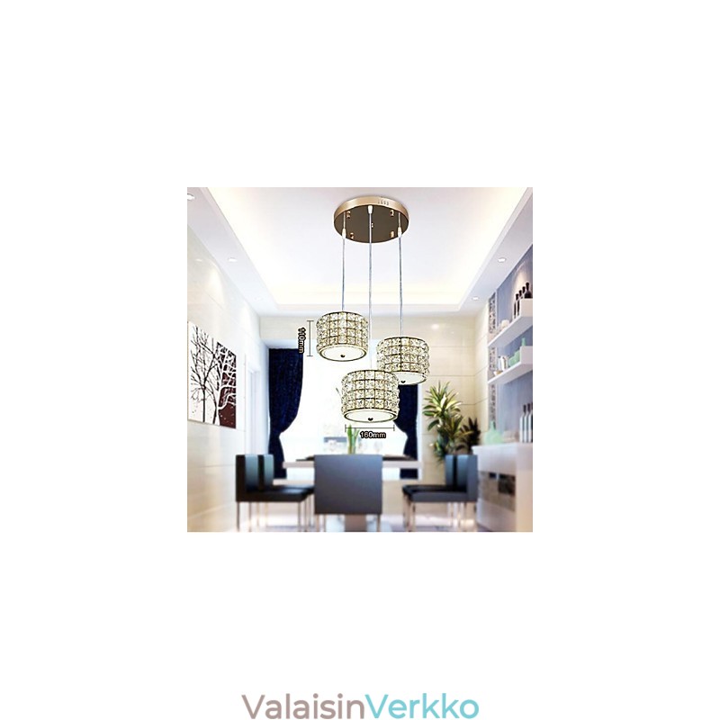 Yksittäinen 3 valokristalliriippuvalaisin