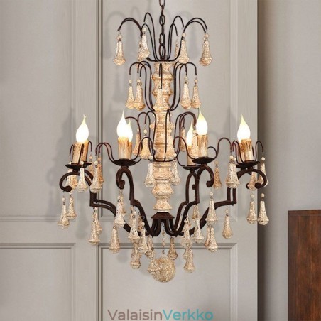 Retro-tyylinen puinen riippuvalaisin tyylikäs kattokruunu