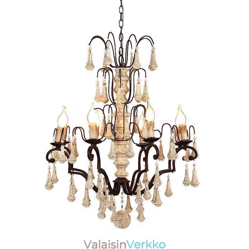 Retro-tyylinen puinen riippuvalaisin tyylikäs kattokruunu