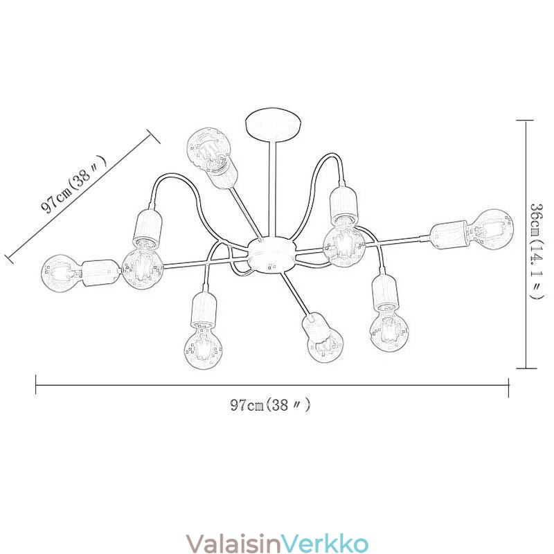 Nykyaikainen Creative Iron Pendant Light Spider kattokruunu