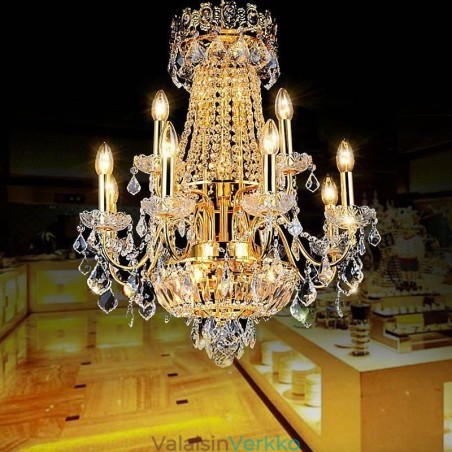 European Luxury Crystal Kattokruunu Duplex Stair riippuvalaisin European Luxury Crystal Kattokruunu Duplex Stair riippuvalaisin