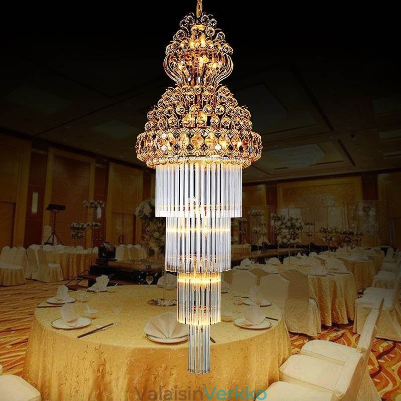 Retro Crystal Empire Kattokruunu Ylellinen pitkä riipus