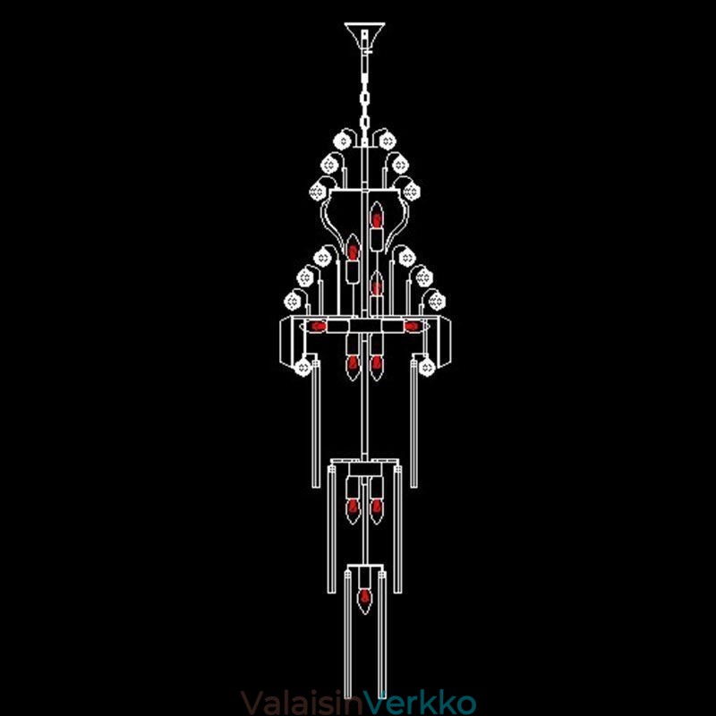 Retro Crystal Empire Kattokruunu Ylellinen pitkä riipus