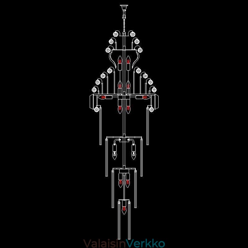 Retro Crystal Empire Kattokruunu Ylellinen pitkä riipus