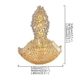 European Crystal Empire -kattokruunu, suuri kullanvärinen riippuvalaisin