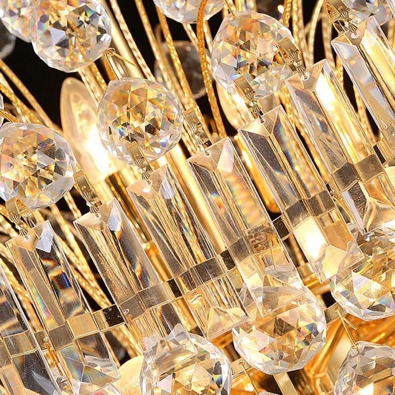 European Crystal Empire -kattokruunu, suuri kullanvärinen riippuvalaisin