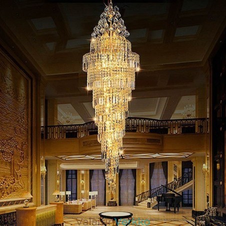 Tyylikäs Crystal Empire -kattokruunu eurooppalainen ylellinen pitkä riipus Tyylikäs Crystal Empire -kattokruunu eurooppalainen ylellinen pitkä riipus