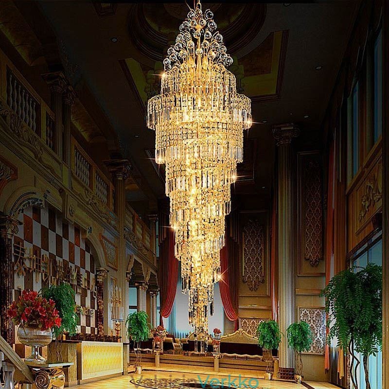 Tyylikäs Crystal Empire -kattokruunu eurooppalainen ylellinen pitkä riipus