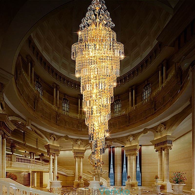 Tyylikäs Crystal Empire -kattokruunu eurooppalainen ylellinen pitkä riipus