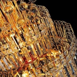 Tyylikäs Crystal Empire -kattokruunu eurooppalainen ylellinen pitkä riipus