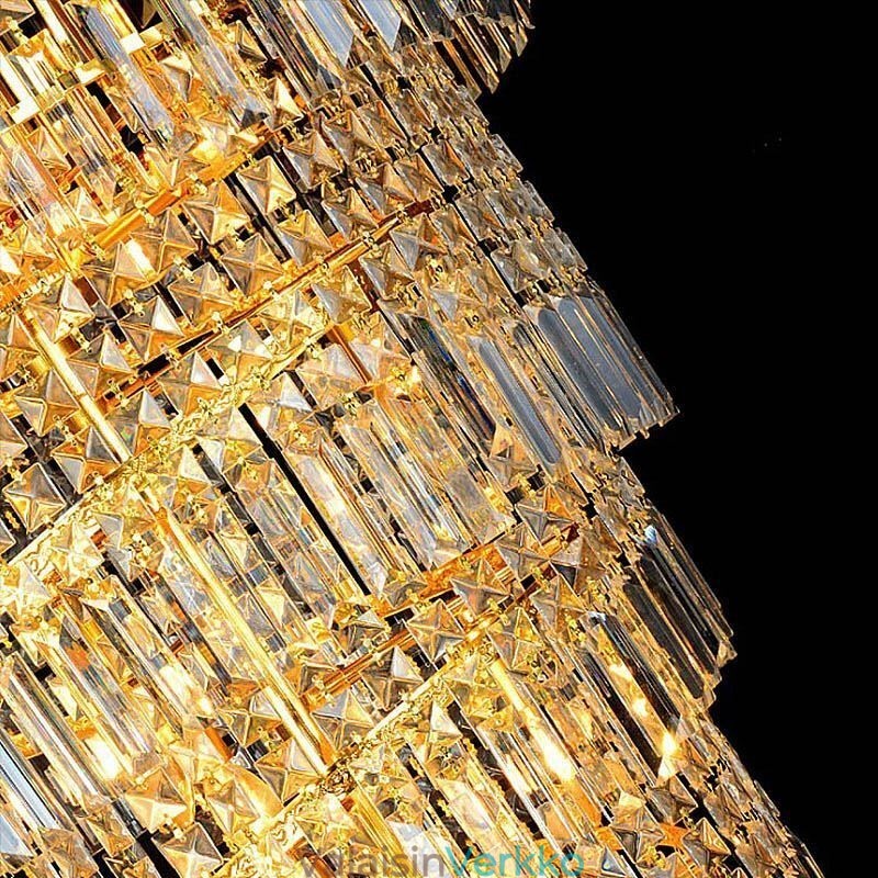 Tyylikäs Crystal Empire -kattokruunu eurooppalainen ylellinen pitkä riipus