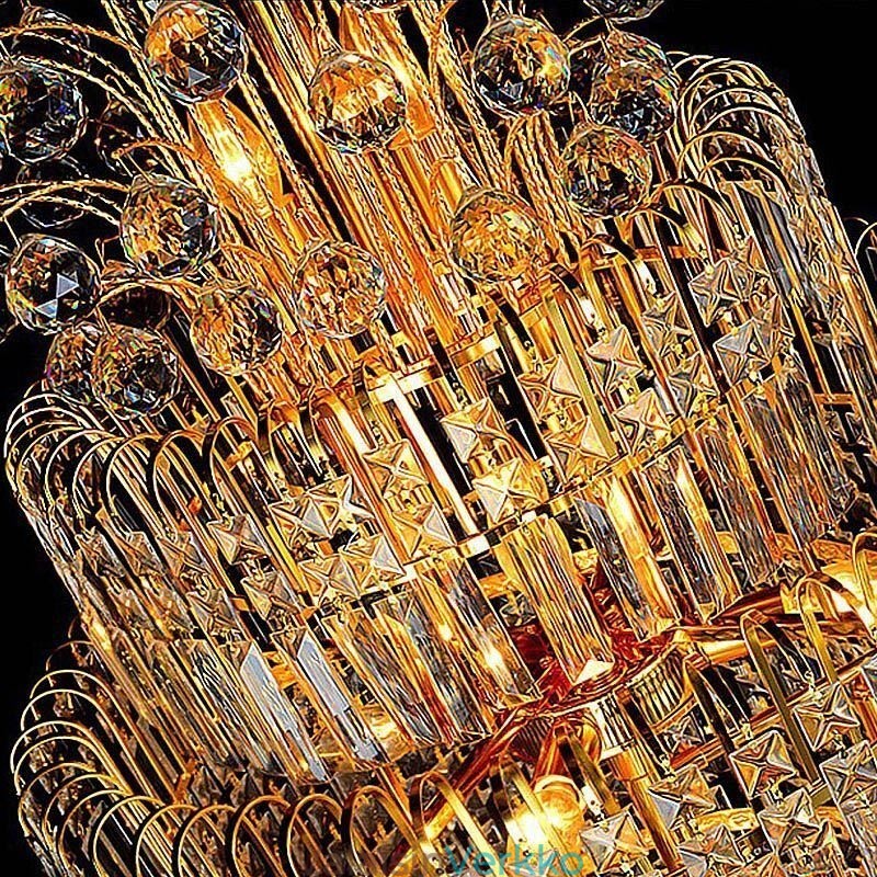 Tyylikäs Crystal Empire -kattokruunu eurooppalainen ylellinen pitkä riipus