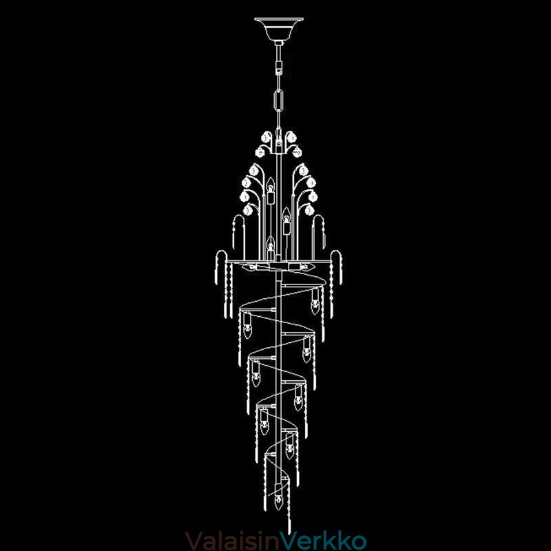 Tyylikäs Crystal Empire -kattokruunu eurooppalainen ylellinen pitkä riipus