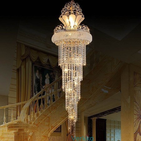 Graceful Crystal Kattokruunu Moderni Yksinkertainen Pitkä Riippu Kaksipuolinen Portaikko Graceful Crystal Kattokruunu Moderni Yksinkertainen Pitkä Riippu Kaksipuolinen Portaikko