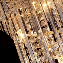 Graceful Crystal Kattokruunu Moderni Yksinkertainen Pitkä Riippu Kaksipuolinen Portaikko