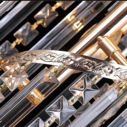 Graceful Crystal Kattokruunu Moderni Yksinkertainen Pitkä Riippu Kaksipuolinen Portaikko