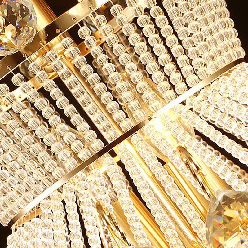 Moderni Gold Empire -kattokruunu, yksinkertainen kristalliriippuvalaisin