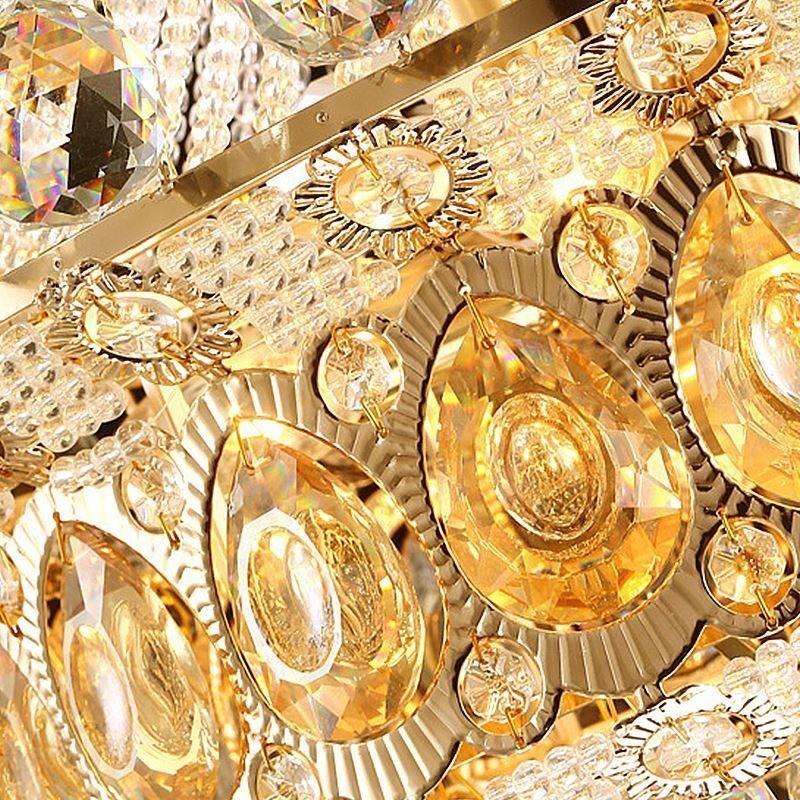 Moderni Gold Empire -kattokruunu, yksinkertainen kristalliriippuvalaisin
