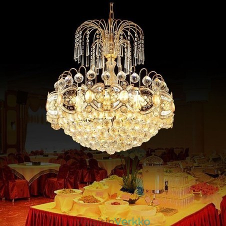 Graceful Crystal Kattokruunu Klassinen kultaväri riippuvalaisin Graceful Crystal Kattokruunu Klassinen kultaväri riippuvalaisin