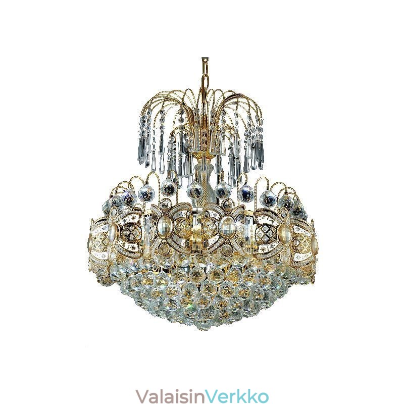 Graceful Crystal Kattokruunu Klassinen kultaväri riippuvalaisin