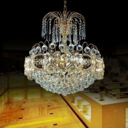 Graceful Crystal Kattokruunu Klassinen kultaväri riippuvalaisin