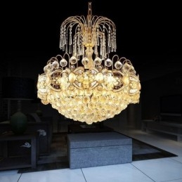 Graceful Crystal Kattokruunu Klassinen kultaväri riippuvalaisin