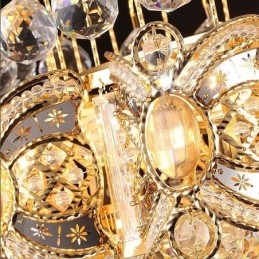Graceful Crystal Kattokruunu Klassinen kultaväri riippuvalaisin