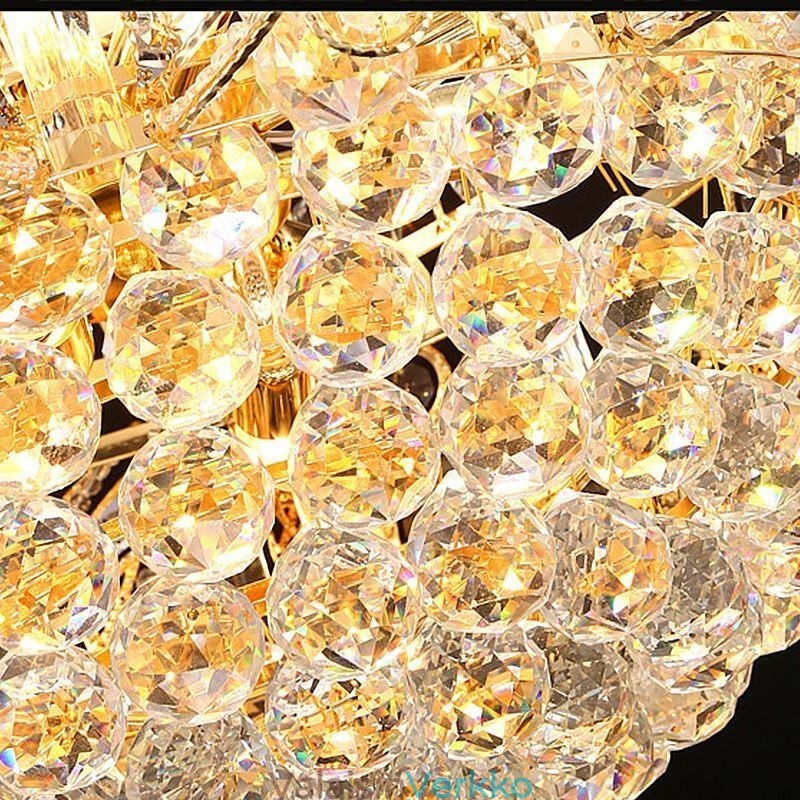 Graceful Crystal Kattokruunu Klassinen kultaväri riippuvalaisin