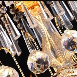 Graceful Crystal Kattokruunu Klassinen kultaväri riippuvalaisin