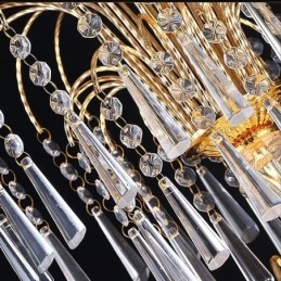 Graceful Crystal Kattokruunu Klassinen kultaväri riippuvalaisin