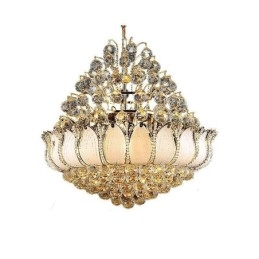 Nykyaikainen Crystal Empire Kattokruunu Kultavärinen Riippuvalaisin Lotus