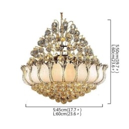 Nykyaikainen Crystal Empire Kattokruunu Kultavärinen Riippuvalaisin Lotus