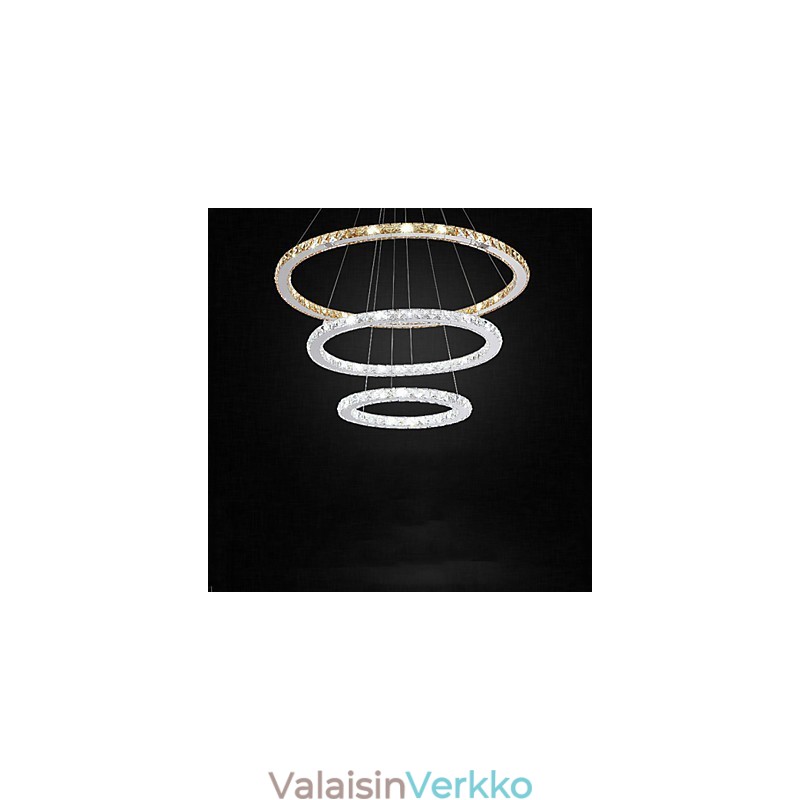 Riippuvalaisimet Amber ja Clear K9 Crystal Kattokruunu Valaistus 3 renkaalla