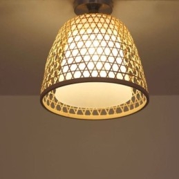 Bamboo Semi Flush Mount Creative pyöreä kattovalo eteisen valaistus