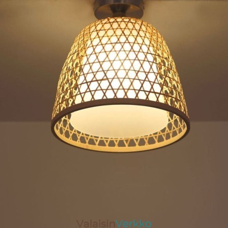 Bamboo Semi Flush Mount Creative pyöreä kattovalo eteisen valaistus