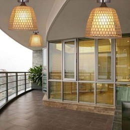 Bamboo Semi Flush Mount Creative pyöreä kattovalo eteisen valaistus