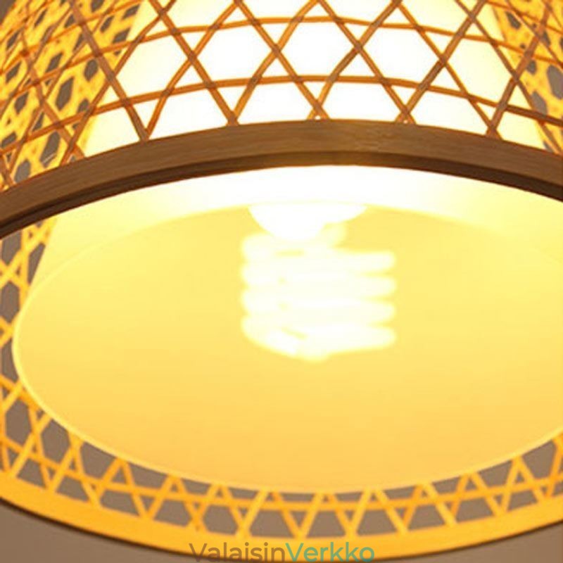 Bamboo Semi Flush Mount Creative pyöreä kattovalo eteisen valaistus