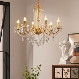 American Crystal Pendant Light Country Style Creative Iron Art kattovalaisin