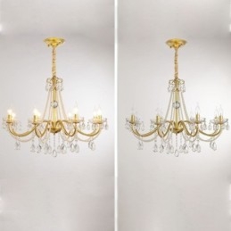 American Crystal Pendant Light Country Style Creative Iron Art kattovalaisin