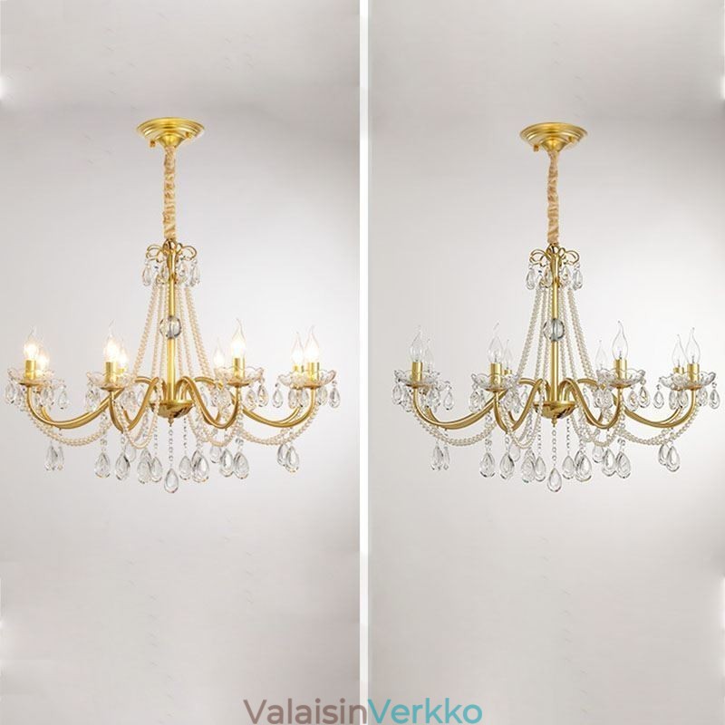 American Crystal Pendant Light Country Style Creative Iron Art kattovalaisin